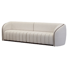 Sofá 332cm 4 Lugares Bipartido West Courino Preto | Linho Alt